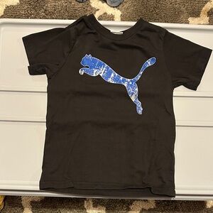 Puma Kids Black Tee with Blue Graphic